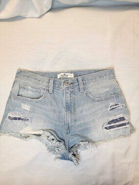 Hollister High-Rise Denim Distressed Shorts Size 5/27